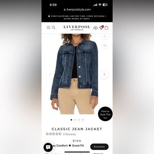 NWT Liverpool Los Angeles denim jacket xs